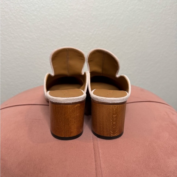 Thelma Suede Mule Heels Womens US 7.5-8 Light Pink Italian Leather Slip On - Picture 3 of 9